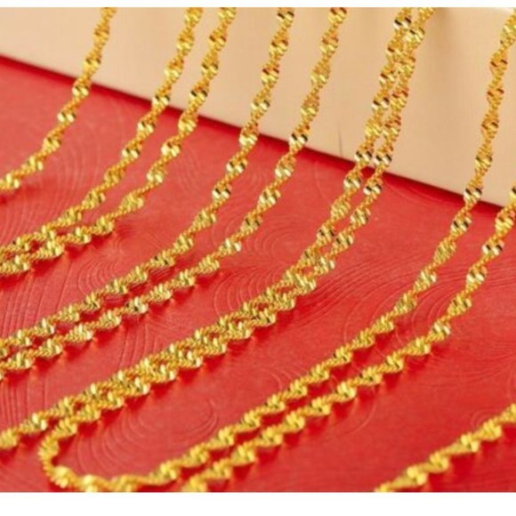 18K Unisex Snake Woven Chain 20" - Picture 1 of 3